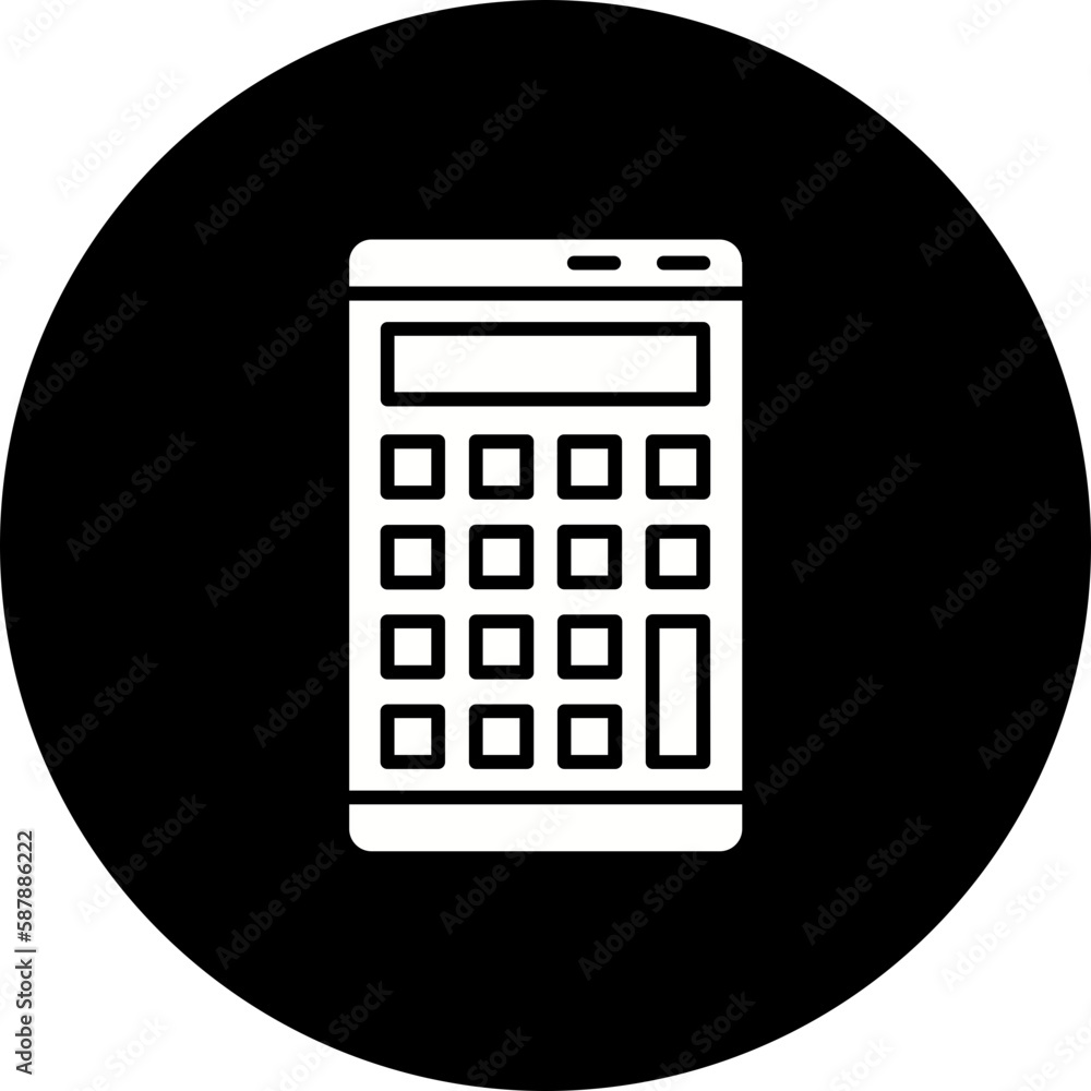Calculator Glyph Inverted Icon Calculator Glyph Inverted Icon