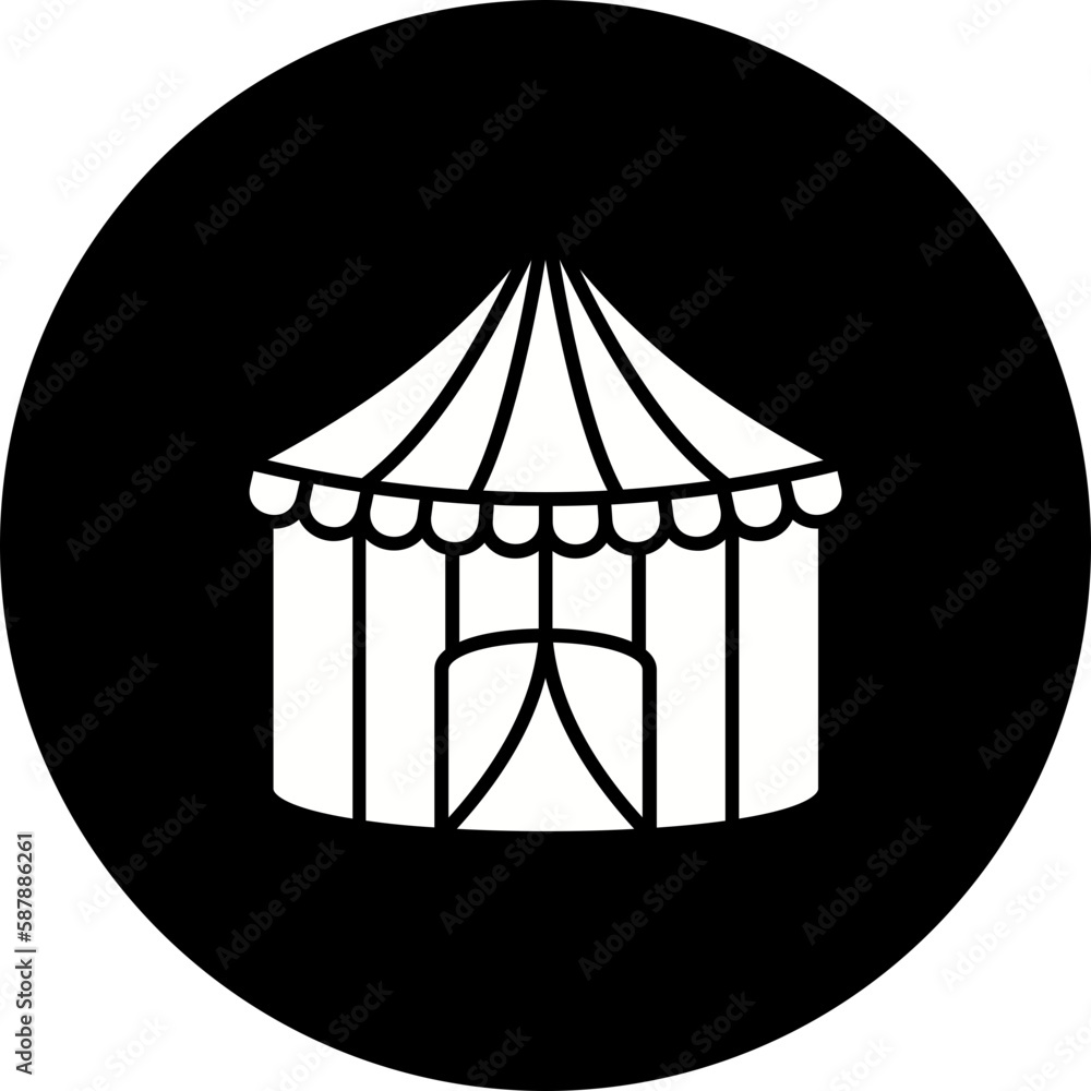 Circus Tent Glyph Inverted Icon Circus Tent Glyph Inverted Icon