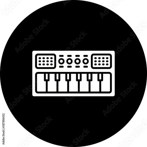 Piano Glyph Inverted Icon
