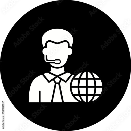 News Reporter Glyph Inverted Icon
