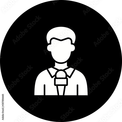 Journalist Glyph Inverted Icon