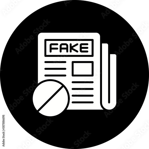 Fake News Glyph Inverted Icon