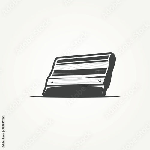 vintage classic isolated squeegees screen printing icon logo template vector illustration design