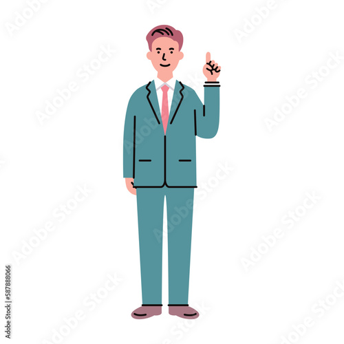 人物_ビジネス03_男性_全身_指差しポーズ_左手