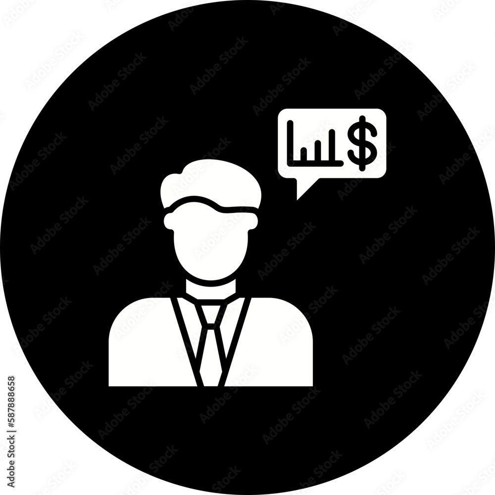 Financial Advisor Glyph Inverted Icon Financial Advisor Glyph Inverted Icon