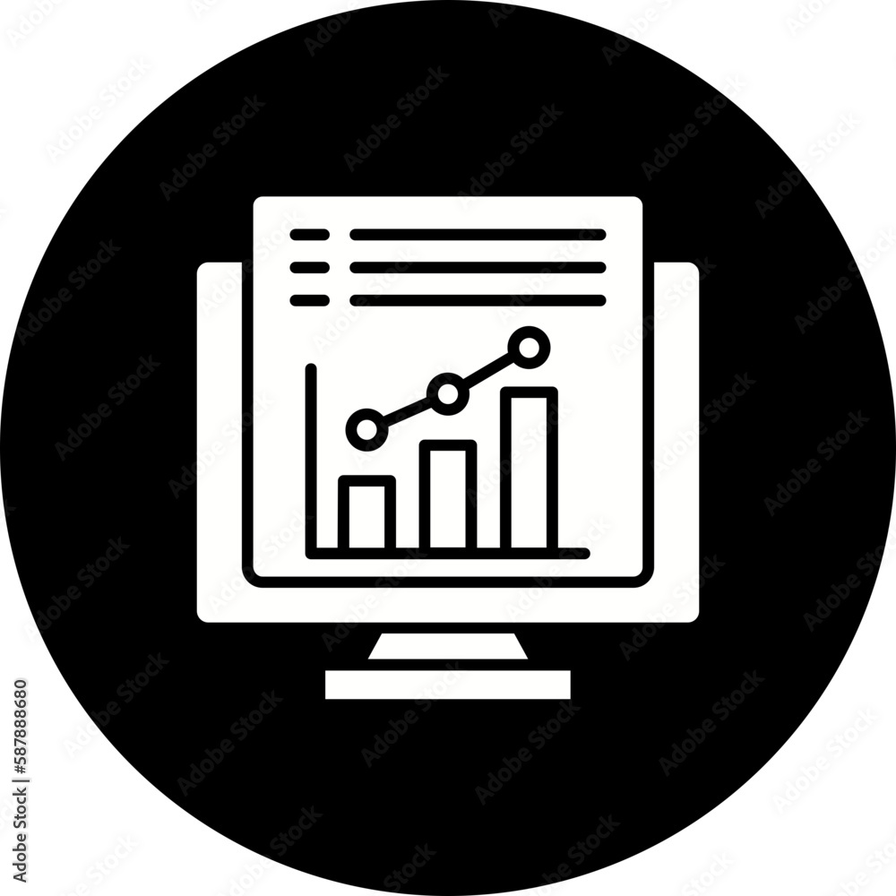 Statistics Glyph Inverted Icon Statistics Glyph Inverted Icon