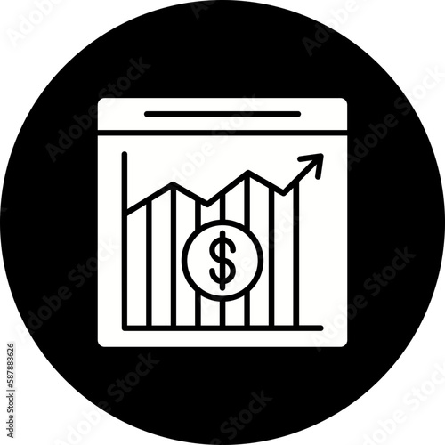 Stock Exchange App Glyph Inverted Icon