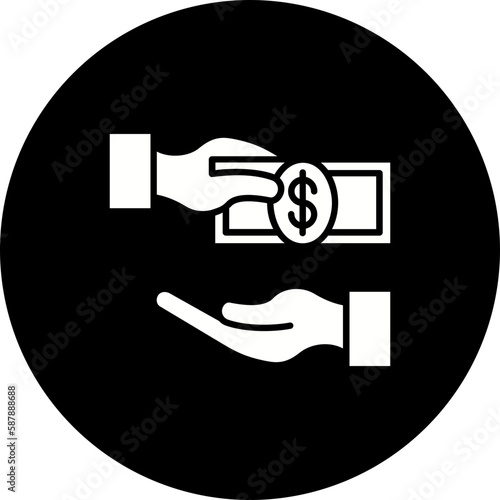 Donation Glyph Inverted Icon