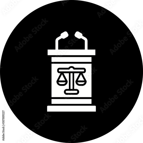 Tribune Glyph Inverted Icon