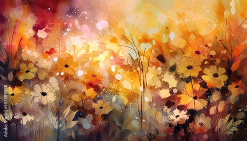 Vibrant autumn foliage defines nature painted beauty generated by AI