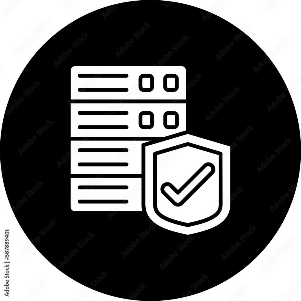 Data Protection Glyph Inverted Icon Data Protection Glyph Inverted Icon