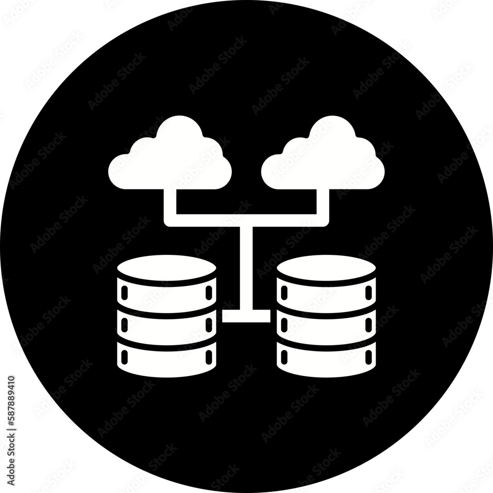 Cloud Database Glyph Inverted Icon Cloud Database Glyph Inverted Icon
