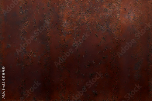 Rusted brown metal plate texture grunge abstract background, industrial style chic, Generative AI