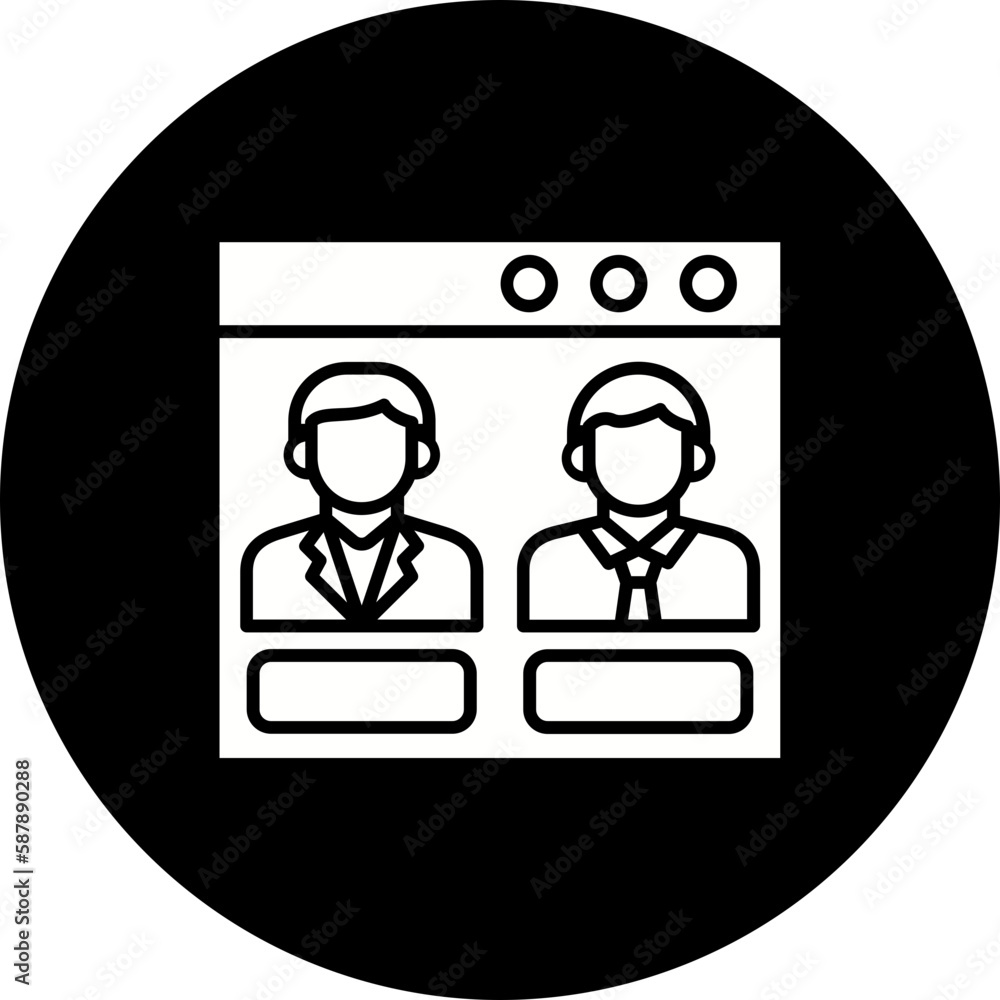 Online Voting Glyph Inverted Icon Online Voting Glyph Inverted Icon