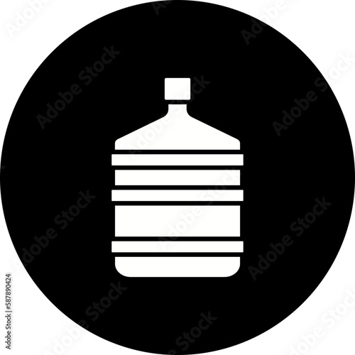 Water Gallon Glyph Inverted Icon