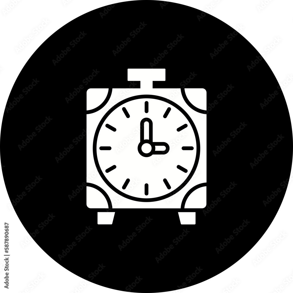 Alarm Clock Glyph Inverted Icon Alarm Clock Glyph Inverted Icon