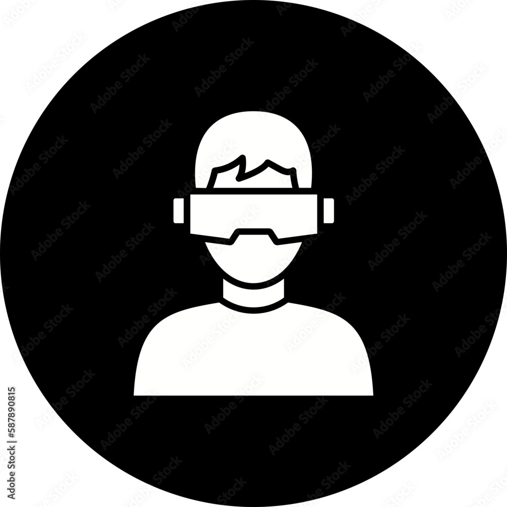 Fototapeta premium Vr Glyph Inverted Icon