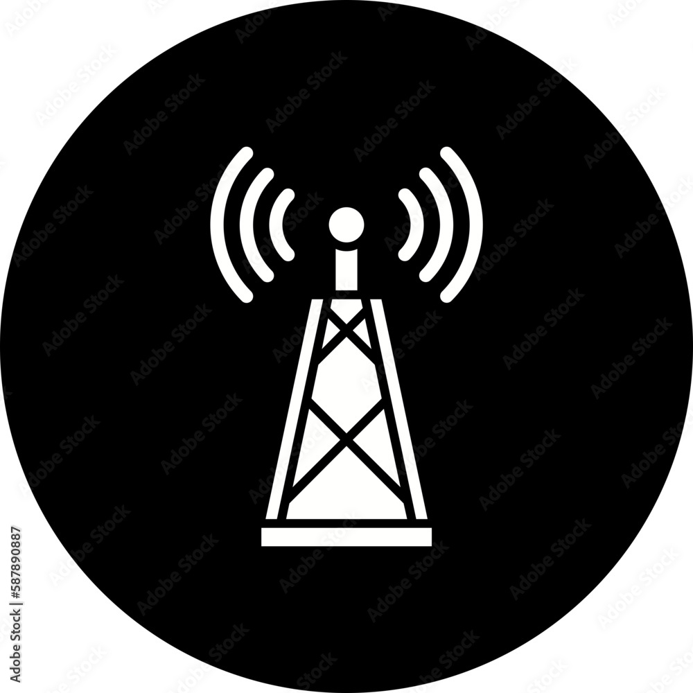 Radio Antenna Glyph Inverted Icon Radio Antenna Glyph Inverted Icon