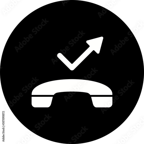 Missed Call Glyph Inverted Icon