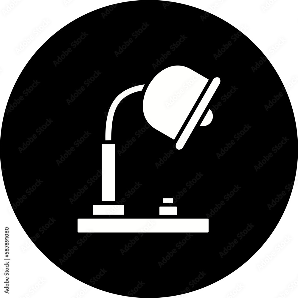 Table Lamp Glyph Inverted Icon