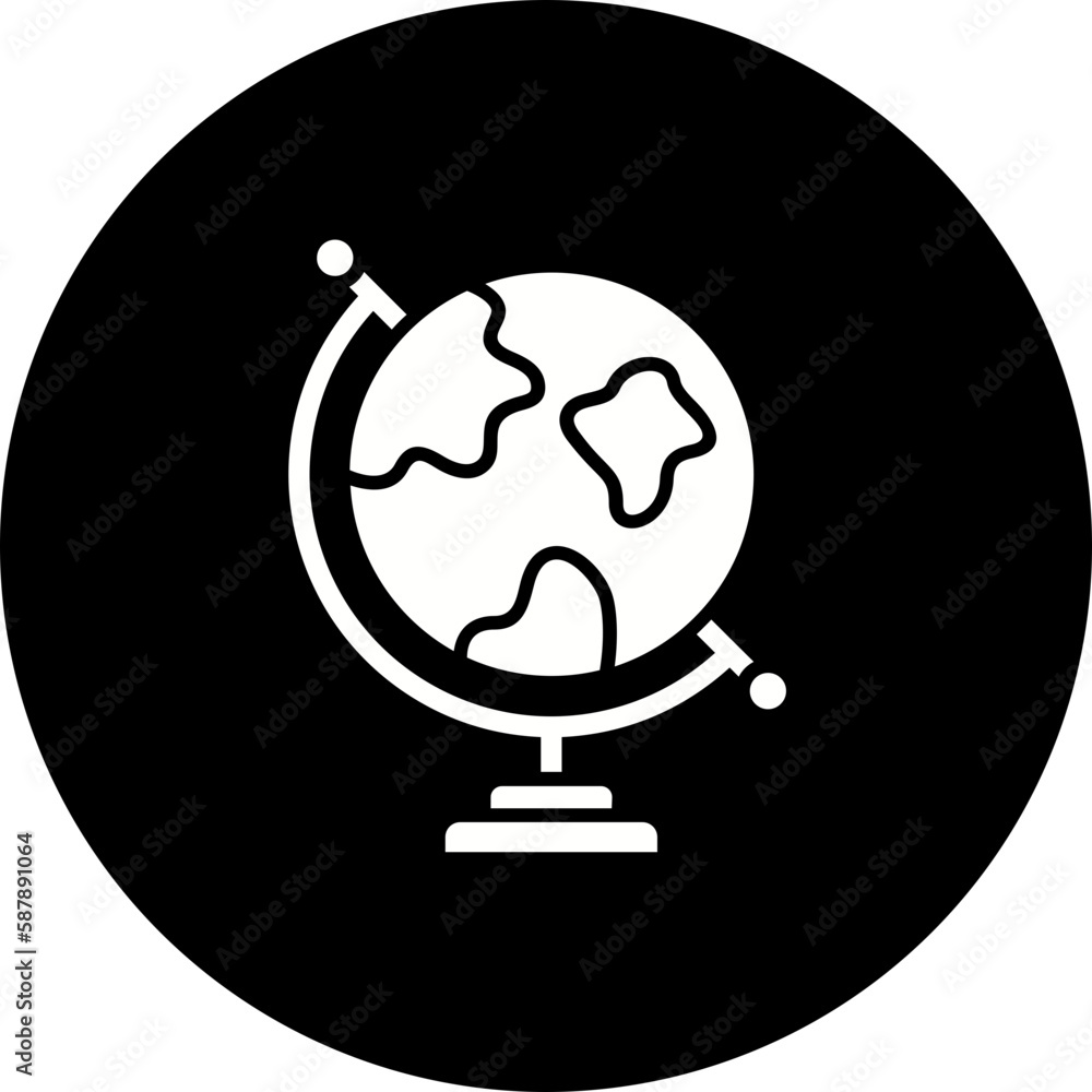 World Globe Glyph Inverted Icon World Globe Glyph Inverted Icon