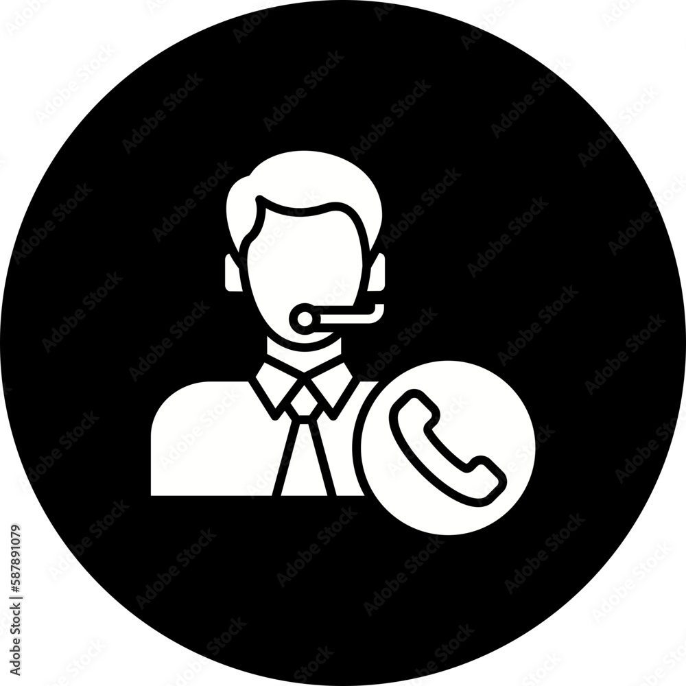 Customer Service Glyph Inverted Icon Customer Service Glyph Inverted Icon