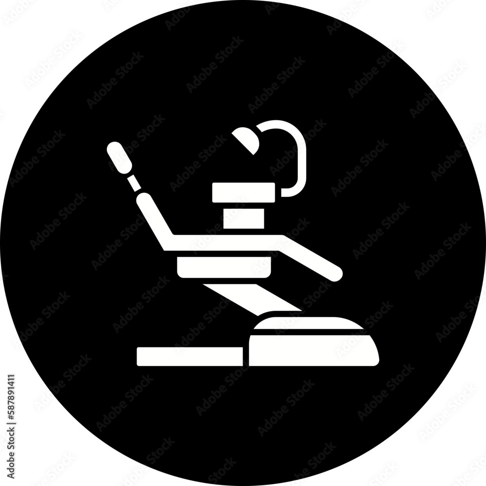 Dentist Chair Glyph Inverted Icon Dentist Chair Glyph Inverted Icon