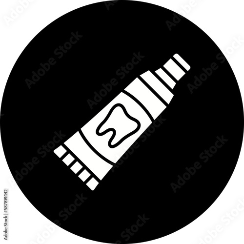 Toothpaste Glyph Inverted Icon