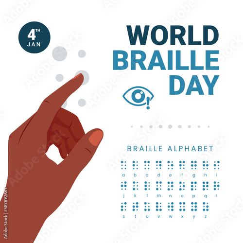 World braille day vector illustration