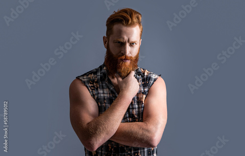 Obraz na plátně caucasian brutal masculine man on background