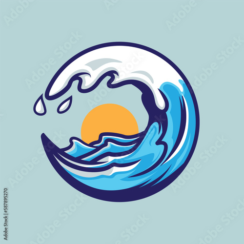 Circle wave vector, tidal wave circle illustration