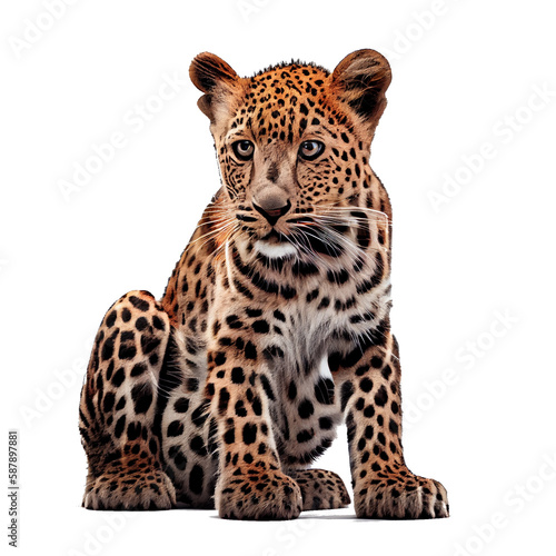 leopard isolated on white background