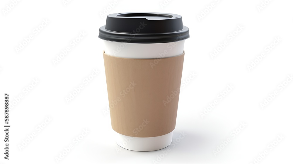 A takeaway coffee cup, no logs or text, with a white lid A takeaway coffee cup, no logs or text, with a white lid