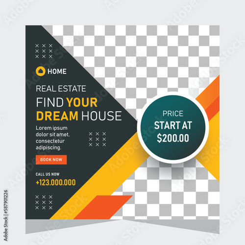 Real estate promotions for social media template