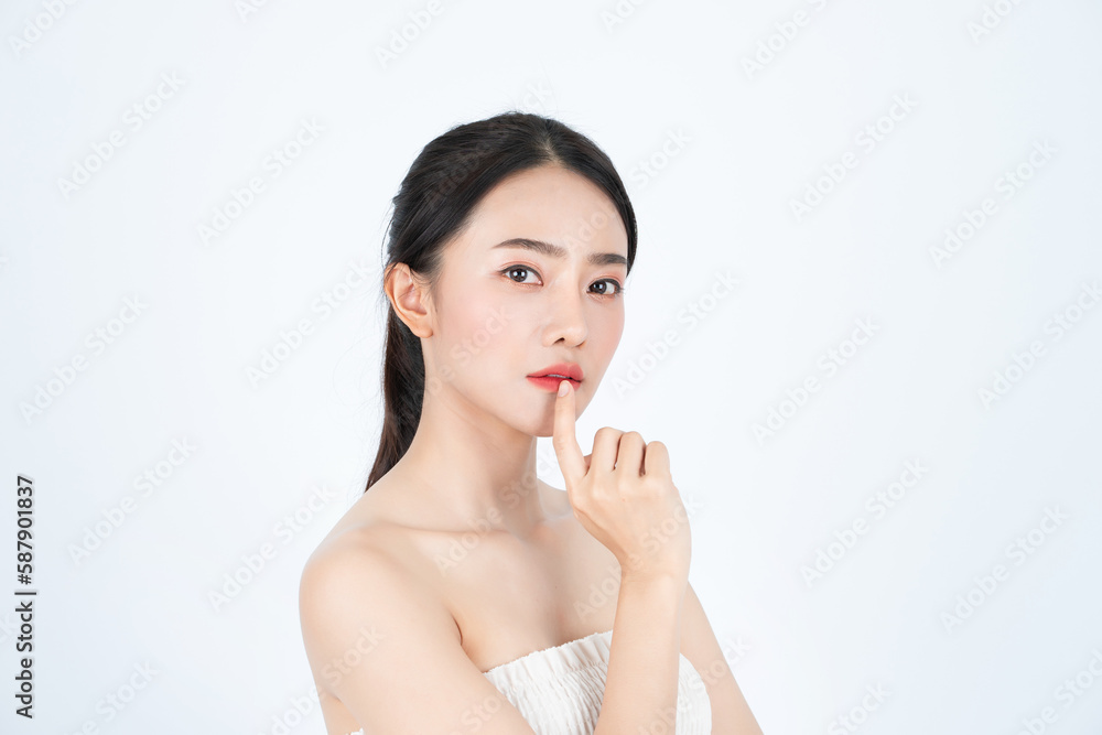 Asian woman with white skin and healthy skin Asian woman with white skin and healthy skin