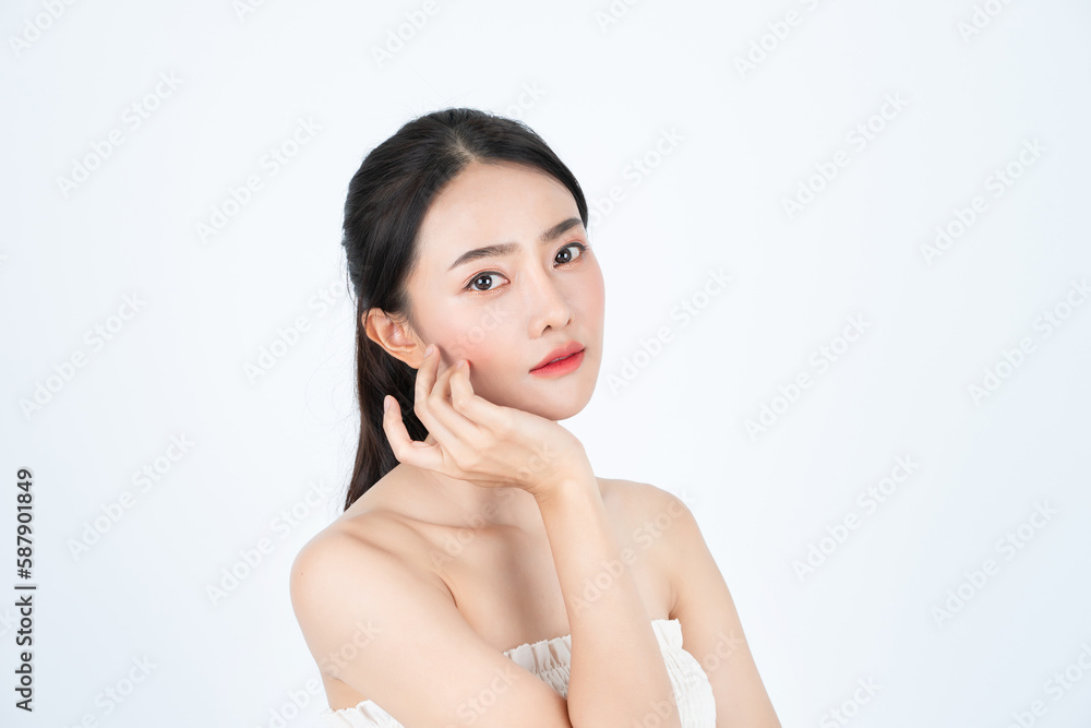 Asian woman with white skin and healthy skin Asian woman with white skin and healthy skin