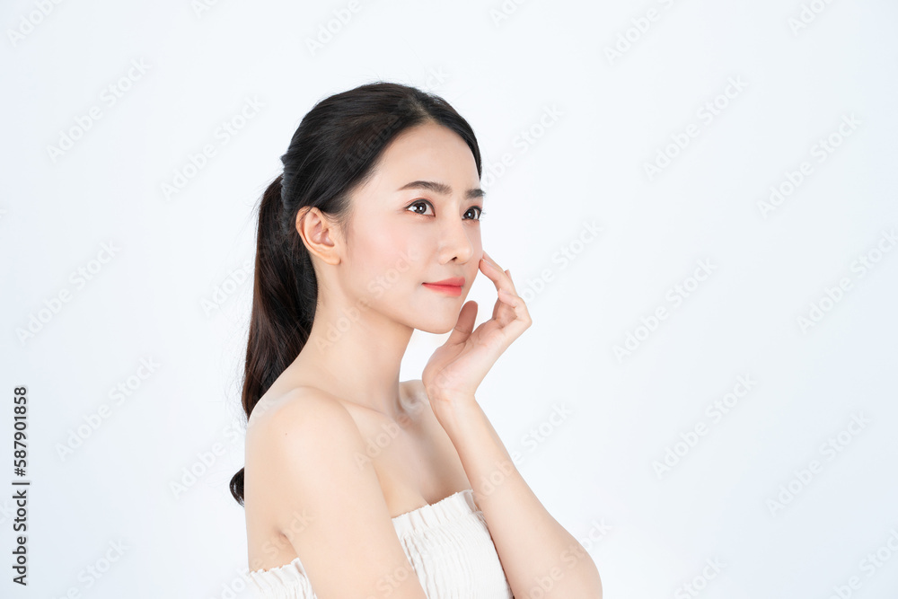 Asian woman with white skin and healthy skin Asian woman with white skin and healthy skin