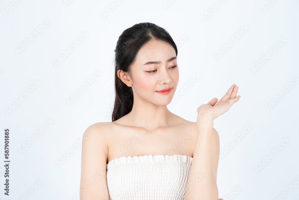 Asian woman with white skin and healthy skin Asian woman with white skin and healthy skin