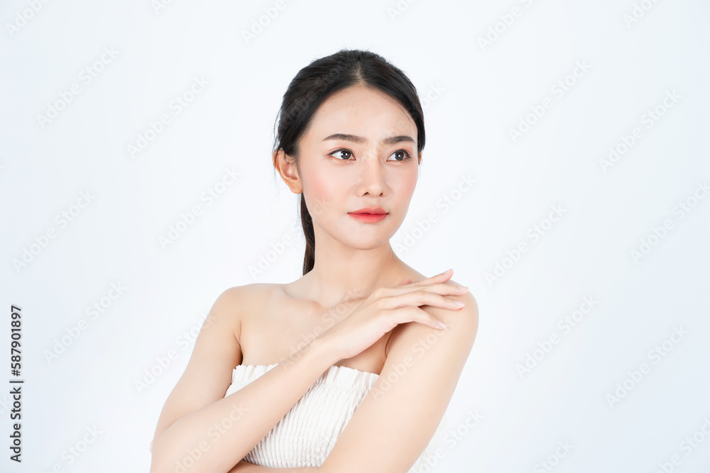 Asian woman with white skin and healthy skin Asian woman with white skin and healthy skin