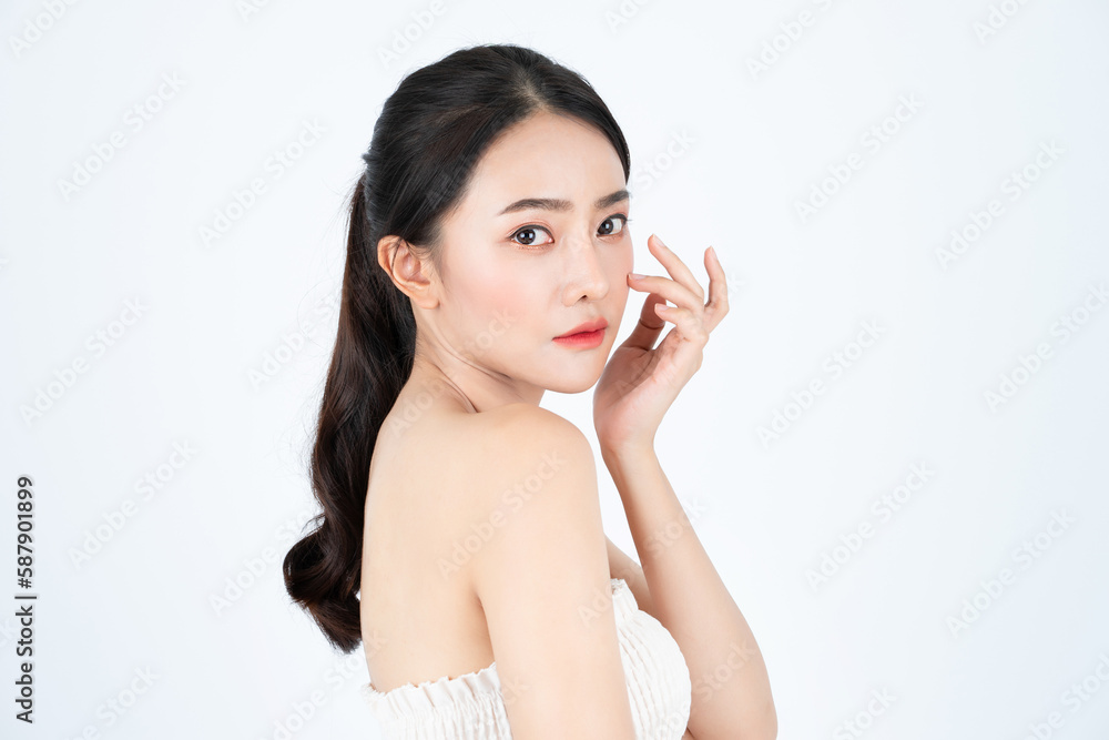 Asian woman with white skin and healthy skin Asian woman with white skin and healthy skin