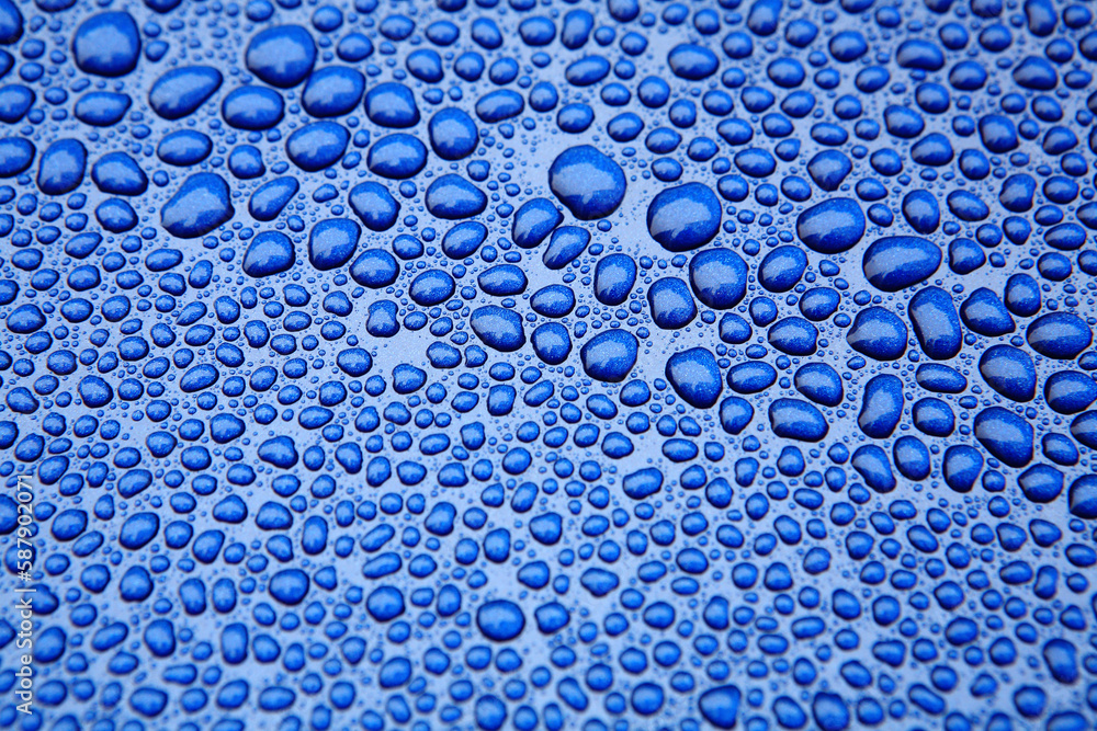 water drops on blue water drops on blue