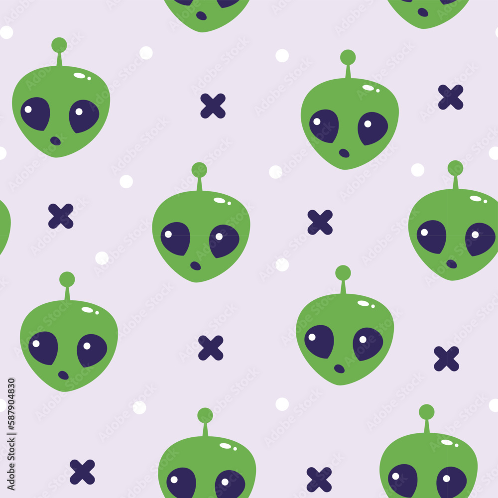Obraz premium cute ufo seamless pattern backgrounds