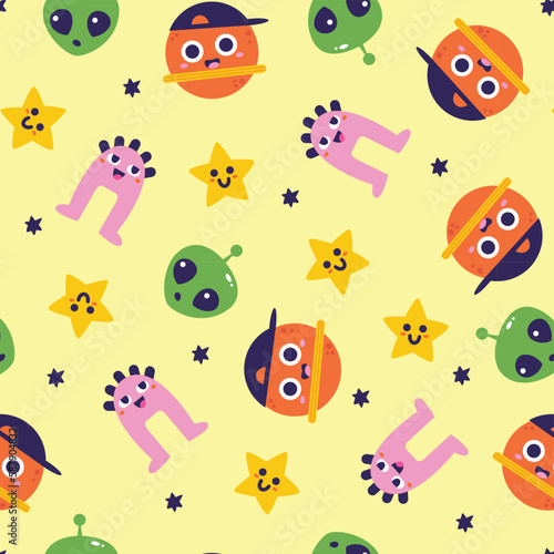 cute ufo seamless pattern backgrounds