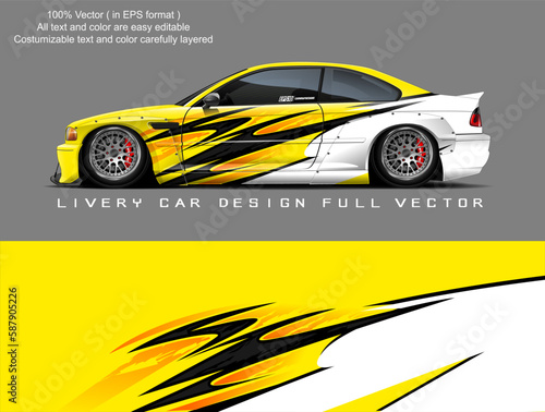 car livery graphic vector. abstract grunge background design for vehicle vinyl wrap and car branding