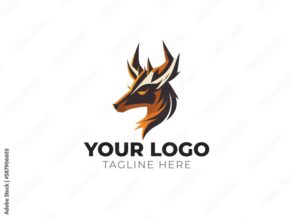Obraz premium Deer Head Logo Vector for Elegant Branding