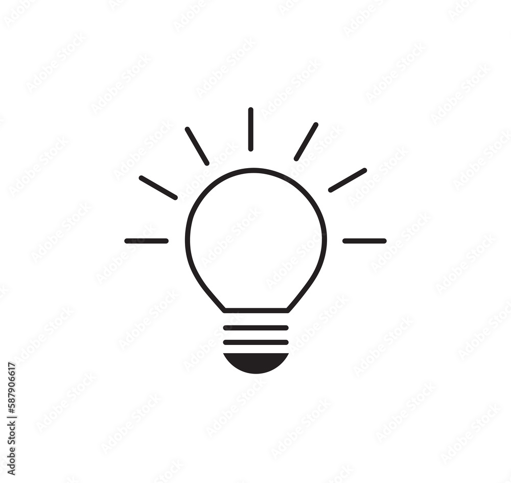 Idea light sign. Idea light bulb icon. Idea light sign. Idea light bulb icon.