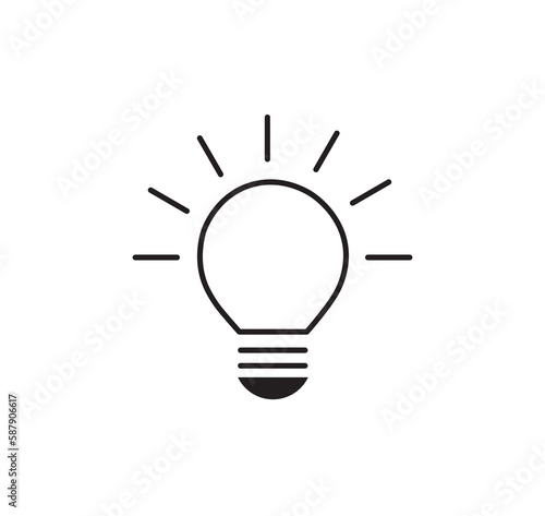 Idea light sign. Idea light bulb icon.