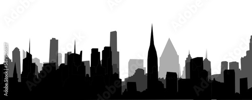 City  background illustration. Black 
