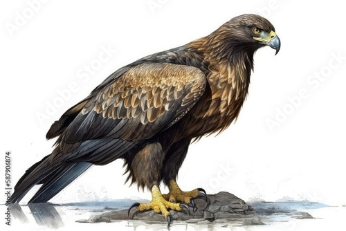 golden eagle isolated on white