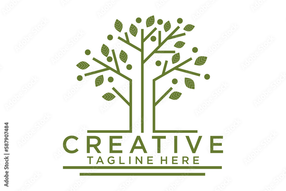 Obraz premium creative leaf and olive oil logo design icon